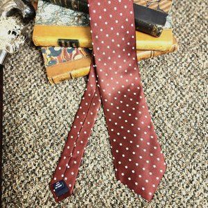 Paul Fredrick NEW Maroon and White Dotted Tie